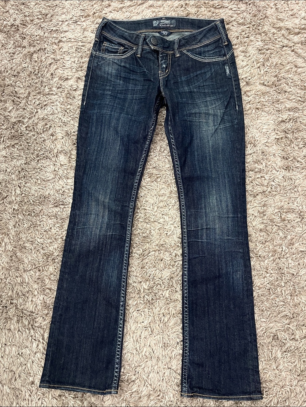 Silver Jeans Dark Blue Flare Wide-Leg Jeans